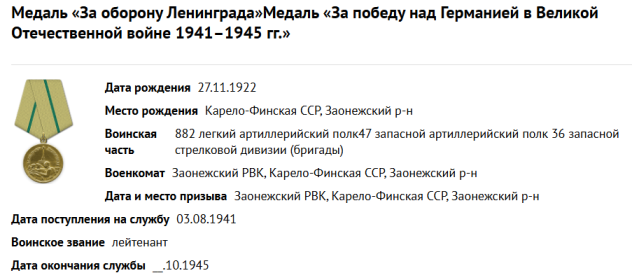 Медаль "За оборону Ленинграда"