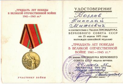 Тридцать лет победы в Великой Отечественной войне 1941-1945 гг.