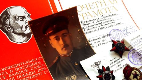 Медаль "За отвагу", медаль "За победу над Германией", Орден Красной звезды, Нагрудный знак Гвардия, Орден Великой Отечественной Войны.