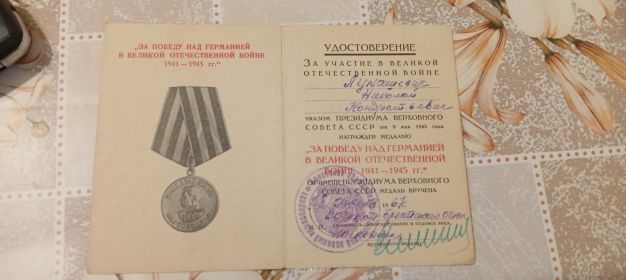 Медаль за победу на Германией в Великой Отечественной Войне