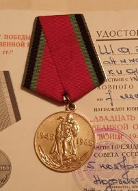 Медаль "Двадцать лет Победы в Великой Отечественной войне 1941-1945 гг. "