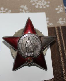 Орден красной звезды  ,медаль за оборону Ленинграда,