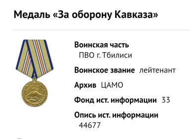 За оборону Кавказа