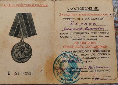 Медаль За оборону Советского Заполярья