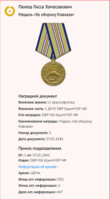 За оборону Кавказа
