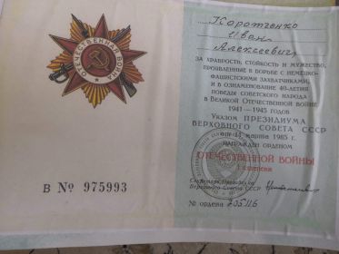 Орден Великой Отечественной Войны I степени