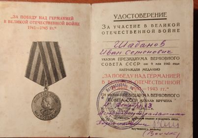 медаль "За победу над Германией"