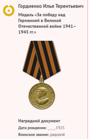 Медаль «За победу над Германией в Великой Отечественной войне 1941–1945 гг.»