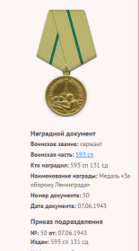 Медаль «За оборону Ленинграда»
