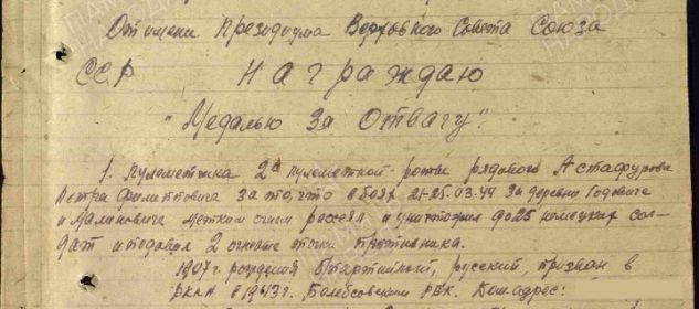 Медаль За отвагу