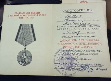 медаль 20 лет Победы великой отечественной войне