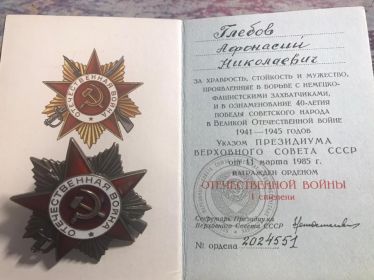орден Отечественной войны 1 степени