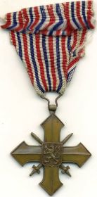 военный крест чехословакия 1939
