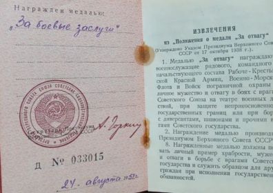 Медаль «За боевые заслуги»