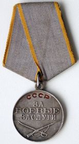 Медаль " За боевые заслуги"- 24.09.1966 г.