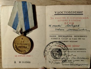 Медаль "За взятие Вены"