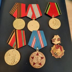 Юбилейные медали к юбилеям победы в Великой Отечественной войне и Почетный знак "25 лет Победы в войне 1941-1945 гг."
