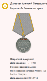 Медаль за "боевые заслуги"