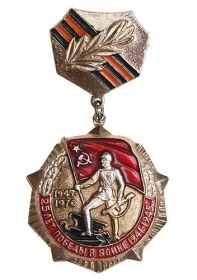 Нагрудный знак на фото «25 лет Победы в Великой Отечественной войне»
