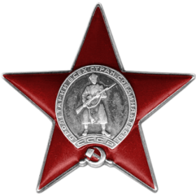 <p style="text-align: center;">Орден «Красной Звезды»<br> № 3144335</p>