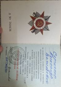 Орден отечественной войны II степени
