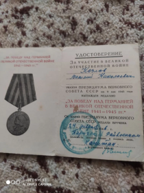 Медаль "За победу над Германией в ВОВ 1941-1945",