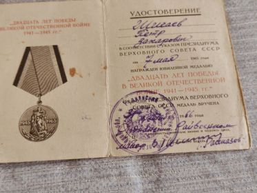Юбилейная медаль «20 лет Победы в Великой Отечественной войне 1941–1945 гг.»