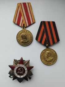 Медали "За победу над Японией", " За победу над Германией "; орден Красной Звезды