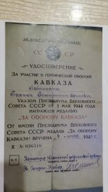 Медаль за Оборону Кавказа