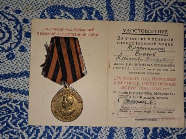 Медаль «За победу над Германией в ВОв 1941-1945 гг.»
