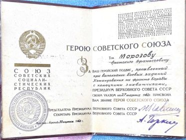 Медаль «Золотая Звезда» Героя Советского Союза (№ 671)