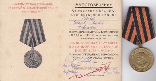 МЕДАЛЬ ЗА ПОБЕДУ НАД ГЕРМАНИЕЙ