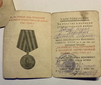 Медаль "За победу над Германией в Великой Отечественной Войне 1941-1945"
