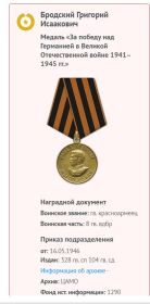 Медаль «За победу над Германией в Великой Отечественной войне 1941–1945 гг.»