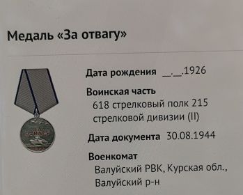 Медаль"За Отвагу"