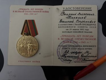 Тридцать лет победы