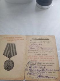 Орден первой степени «За отвагу».