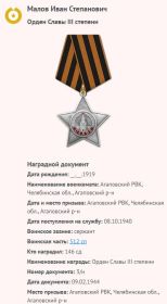 Орден Славы III степени