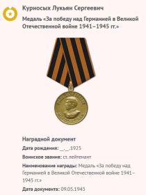 Медаль «За победу над Германией в Великой Отечественной войне 1941–1945 гг.»