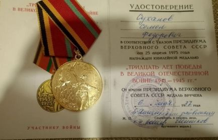 Медаль 30 лет Победы в Великой Отечественной войне