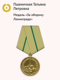 Медаль «За оборону Ленинграда»
