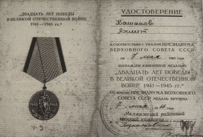 Двадцать лет Победы в Великой отечественной войне 1941-1945гг