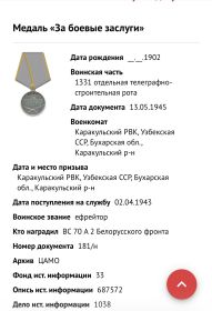 Медаль за боевые заслуги