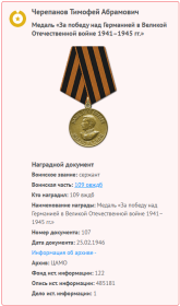 медаль"За победу над Германией"
