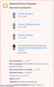 сведения с сайта" Память народа"