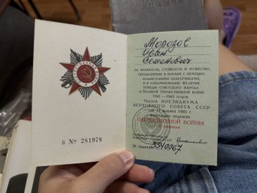 Орден отечественной войны 2 степени