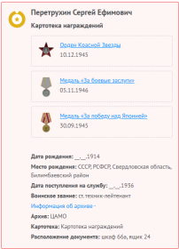 сведения с сайта Память народа