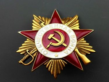 Орден Отечественной войны I степени.