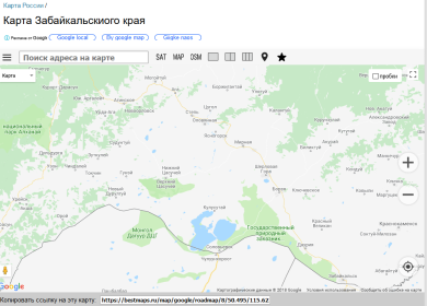 Карта Забайкальского края