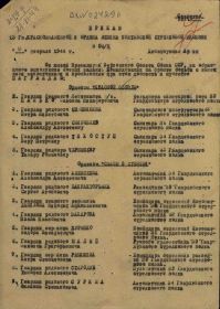 Приказ о награждении от 14 февраля 1944 г. № 04/Н